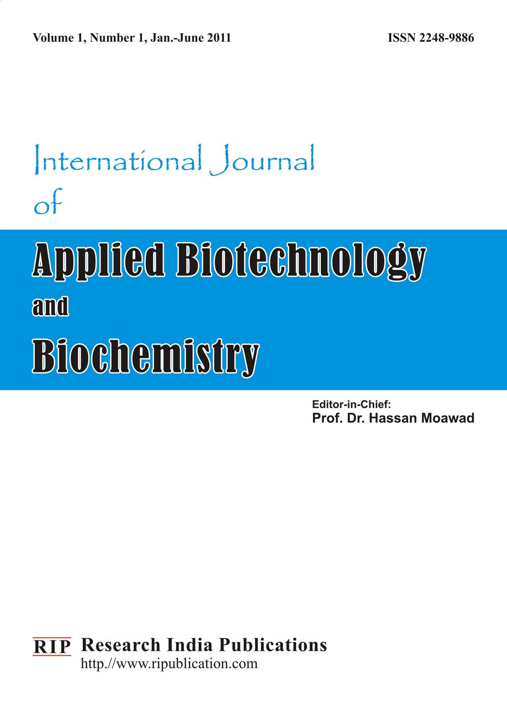 International Journal of Applied Biotechnology and Biochemistry